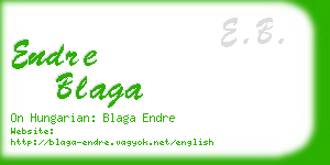 endre blaga business card